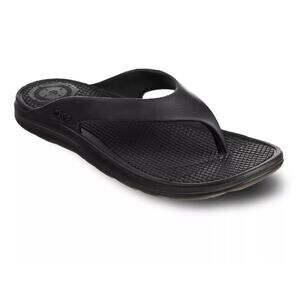 Totes Everywhere Women Black Flip Flops Sandal Slip On Rubber Size 8